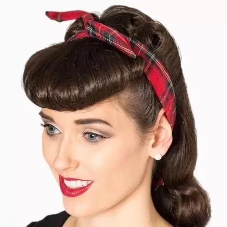 Tartan Red Vintage Headscarf