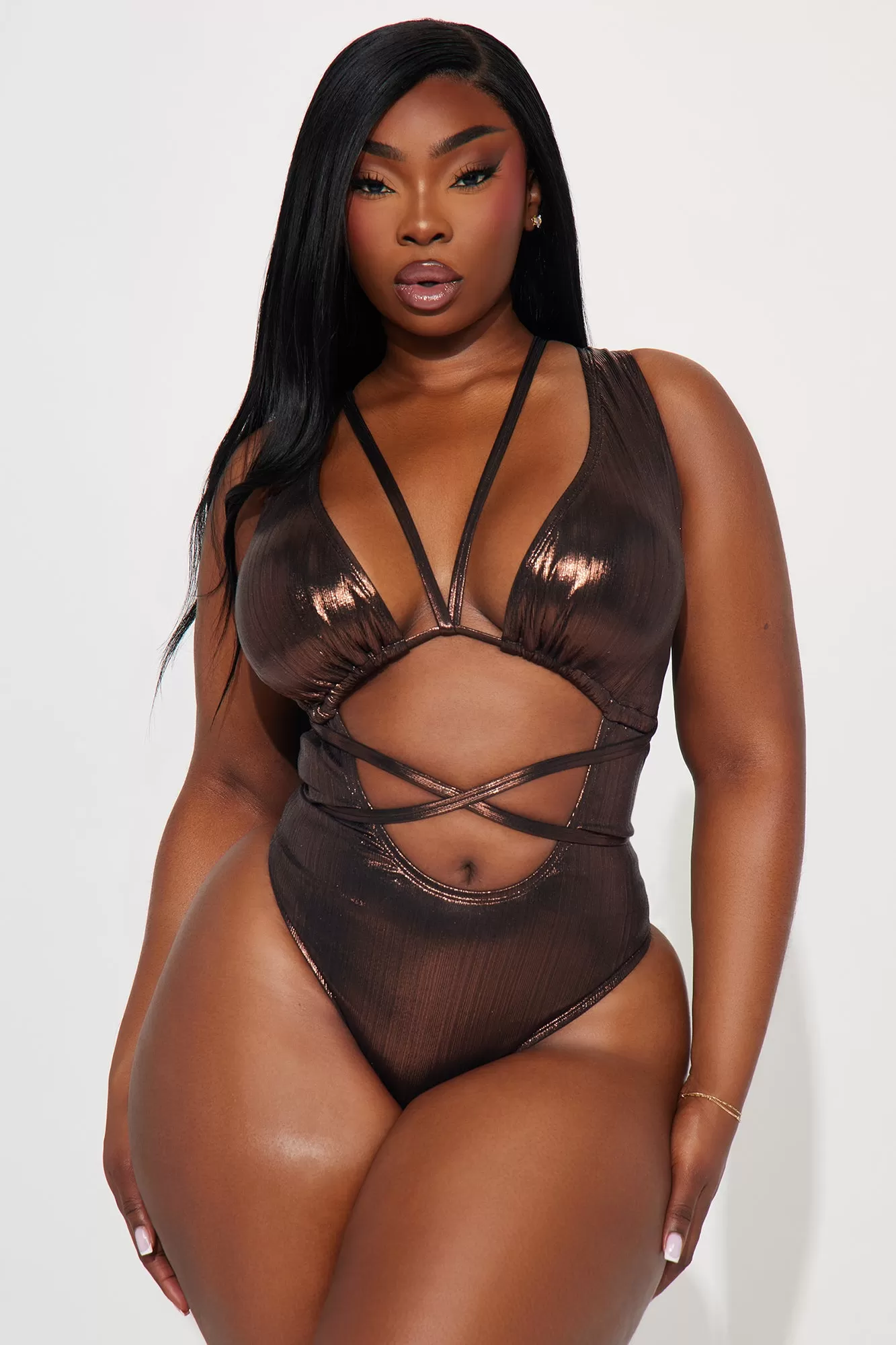 Valentina Strappy 1 Piece Swimsuit - Bronze