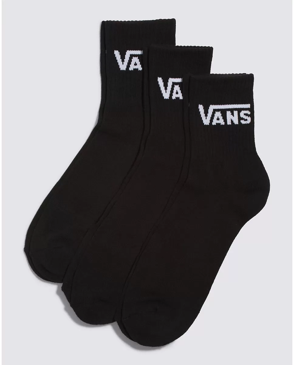 VANS UNISEX CLASSIC HALF CREW BLACK SOCKS (3 PAIRS)