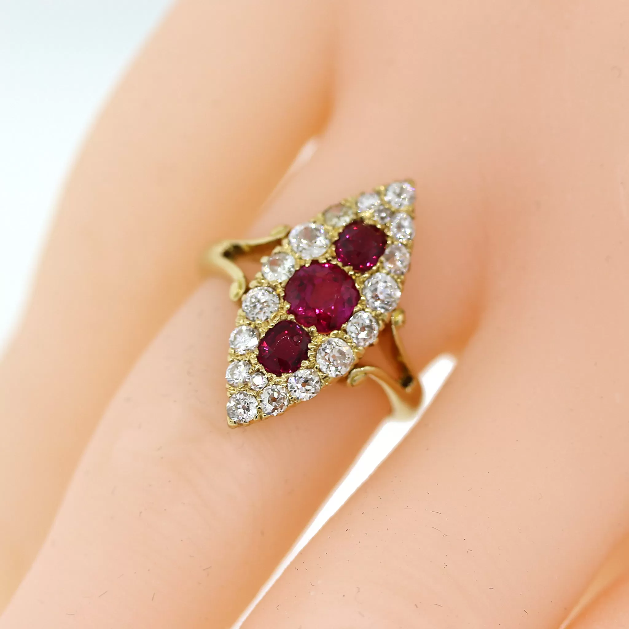 Vintage Burmese Ruby & Diamond Ring