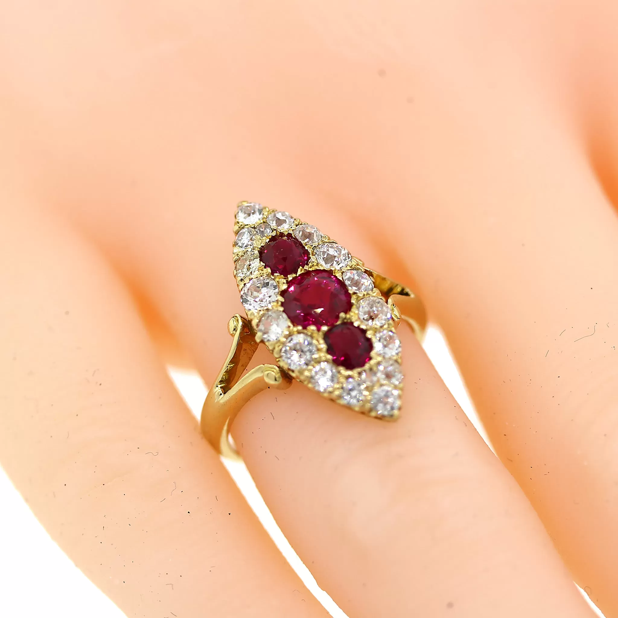 Vintage Burmese Ruby & Diamond Ring