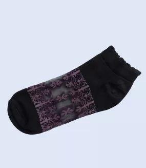 WA1348-Black/Pur-Women Ankle Sock