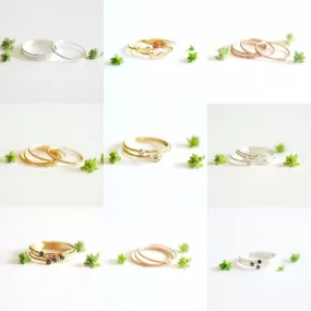 Wholesale Stacking Rings, Gold Filled, 925 Sterling Silver, Rose Gold Filled Rings, Pearl Ring, Minimalist, Thin Band, Stacking, Solitaire Rings