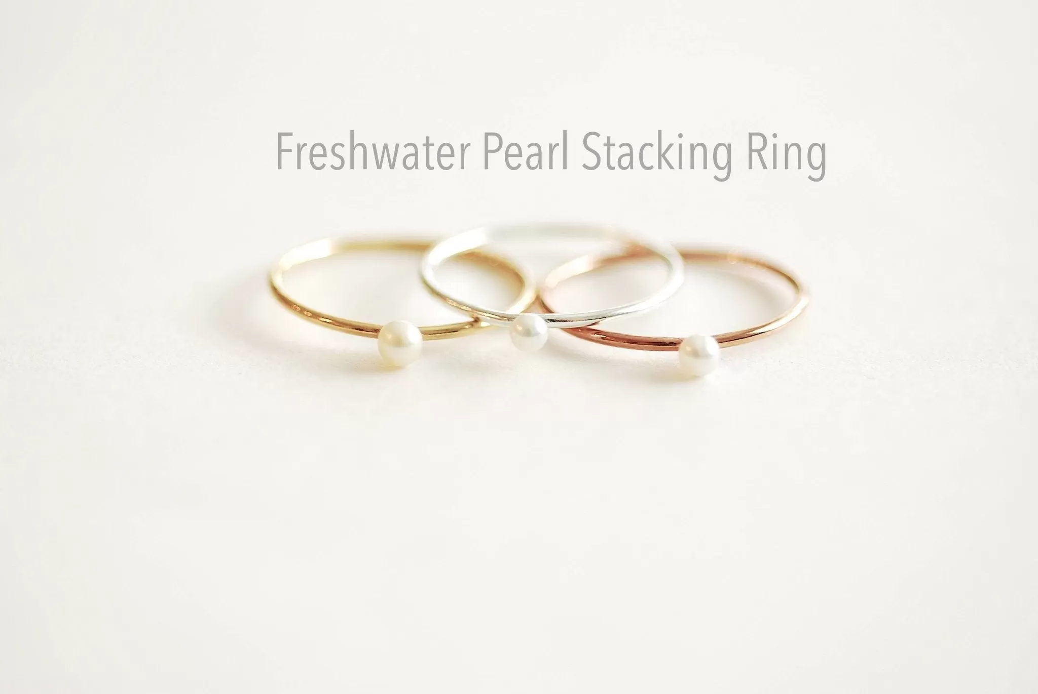 Wholesale Stacking Rings, Gold Filled, 925 Sterling Silver, Rose Gold Filled Rings, Pearl Ring, Minimalist, Thin Band, Stacking, Solitaire Rings