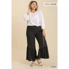 Wide Leg Elastic Waist Lace Tape Pants