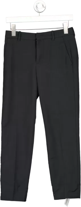 ZARA Black High Waist Invisible Zip Trousers UK XS