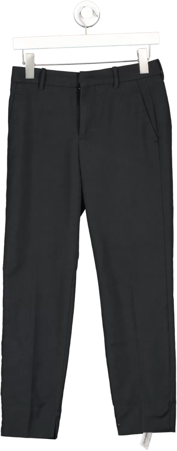 ZARA Black High Waist Invisible Zip Trousers UK XS